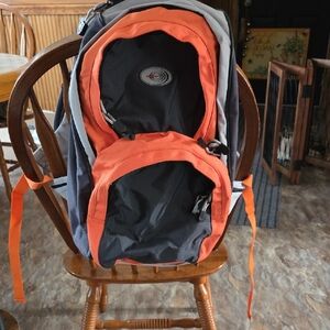 Old Navy Two-Tone Backpack in Orange and Gray NICE  and CLEAN